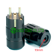 Audio Schuko Plug 音響級歐規電源插頭 黑色, 鍍金 線徑 19mm